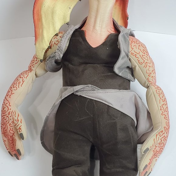 Vintage 1999 Star Wars 22" Jar Jar Binks Plush Talking Alarm Clock Think Way Toy - Picture 3 of 11